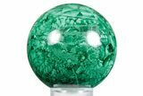 Flowery Polished Malachite Sphere - DR Congo #348896-1